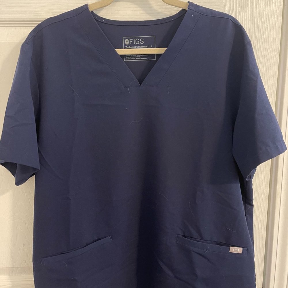 Figs Scrub Top - Navy Jimeta - V-Neck Scrub Top